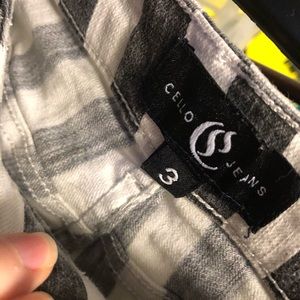 Black and white striped jeans
